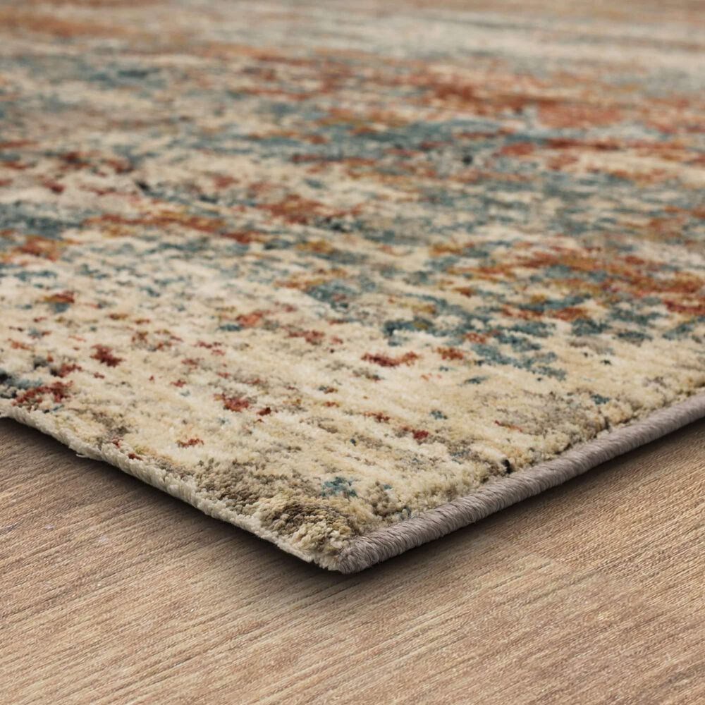 Karastan Marash Ankara 6'7" x 9'6" Rust Red, Blue and Beige Area Rug, , large