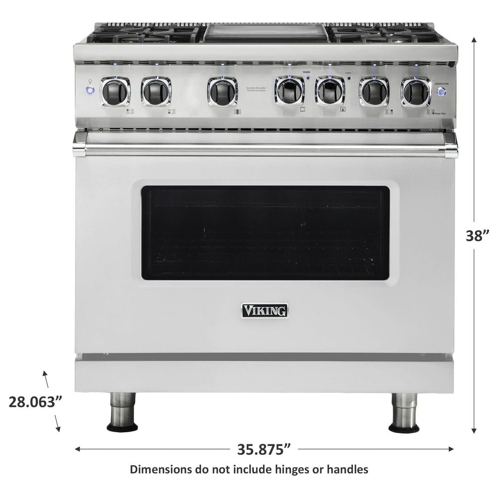 Viking Range 36&quot; Liquid Propane Dual Fuel Range with 4-Burner in Stainless Steel, , large