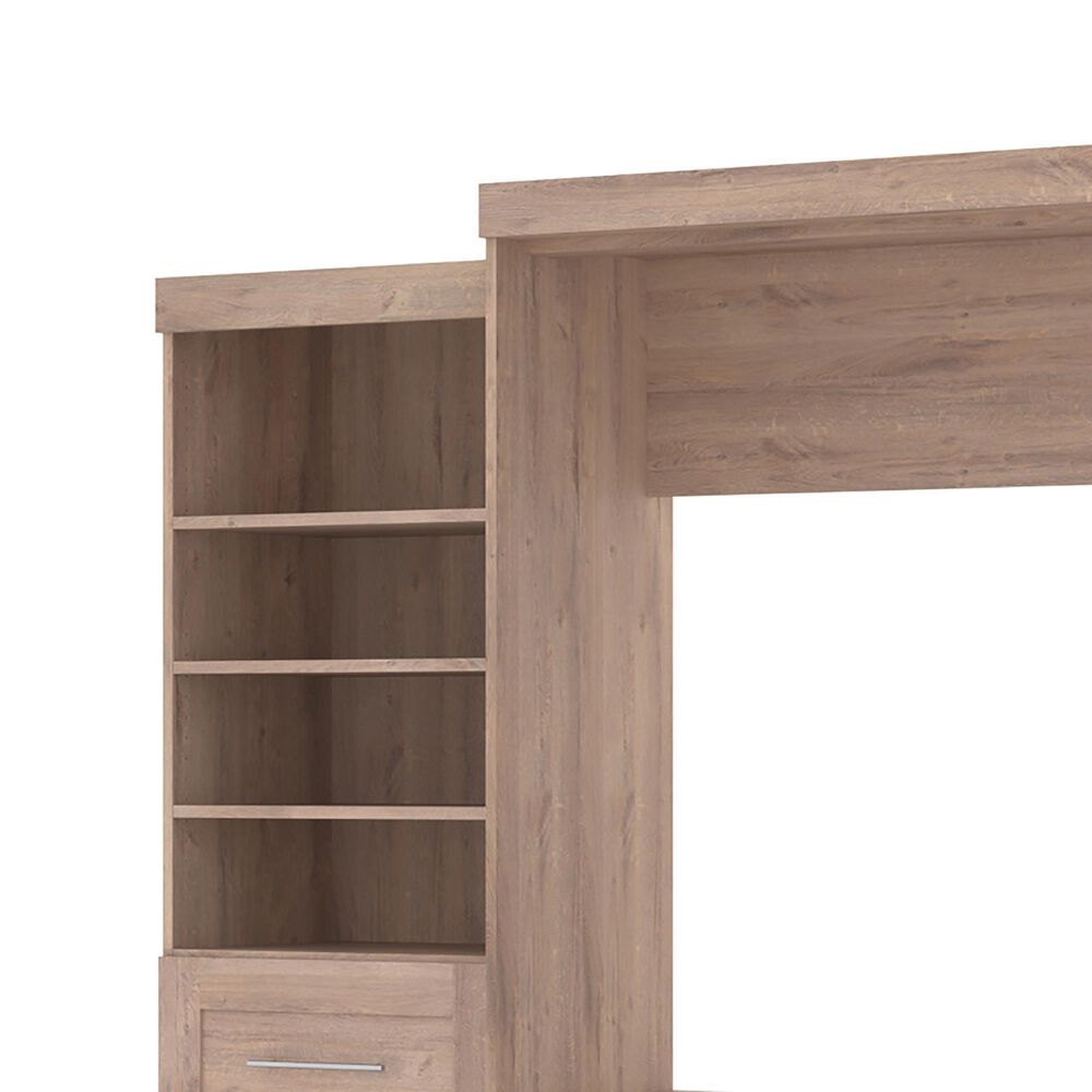 Bestar Pur Queen Murphy Storage Bed with 6-Drawer in Rustic Brown, , large