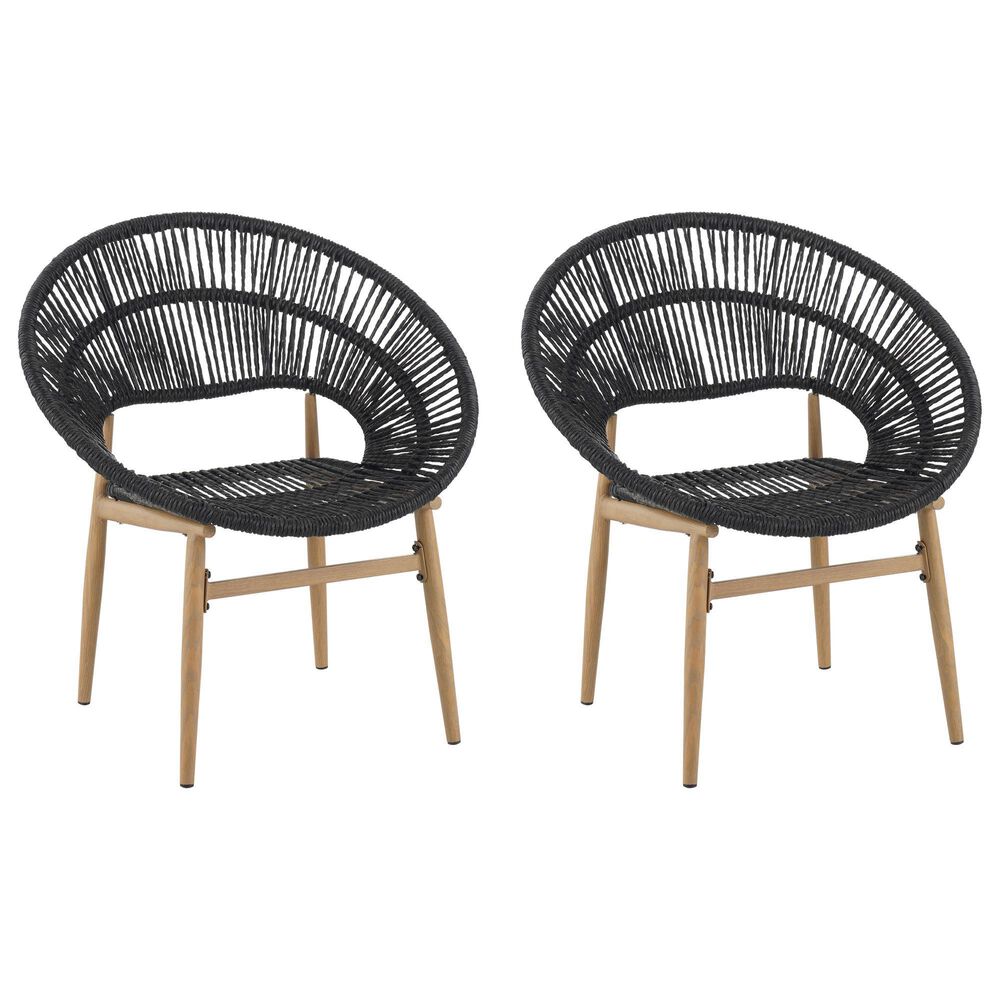 Hearth and Haven Cyril Outdoor Dining Chair in Gray (Set of 2), , large