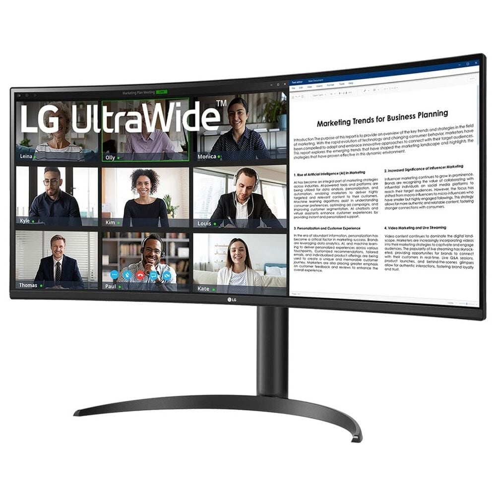 LG 34&quot; UltraWide QHD Curved Monitor with USB-C in Black, , large