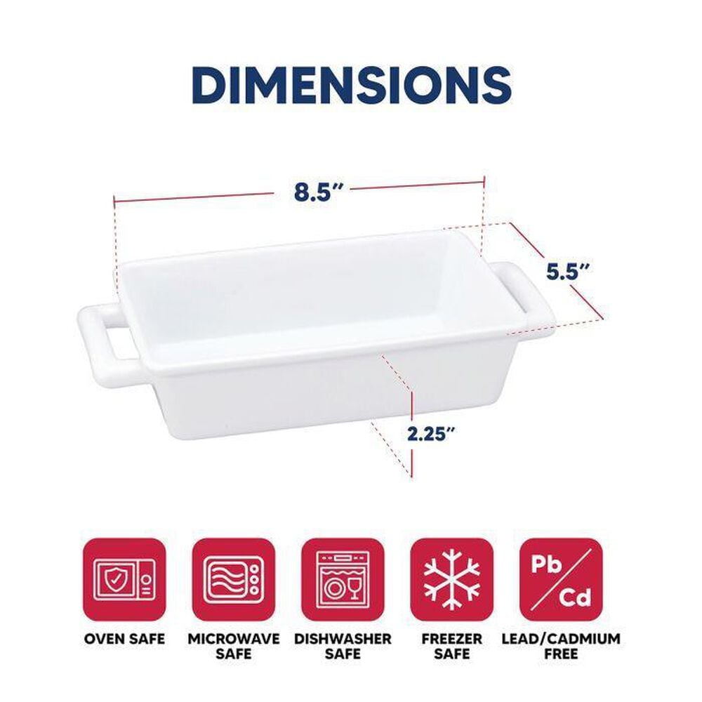 HIC Kitchen 8.5&quot; Lasagna Pan with Handles in White, , large