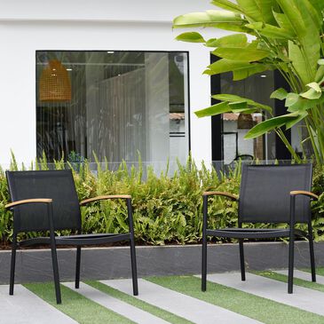 Amazonia Juliette Deluxe Stacking Sofa Chairs in Black (Set of 2), , large