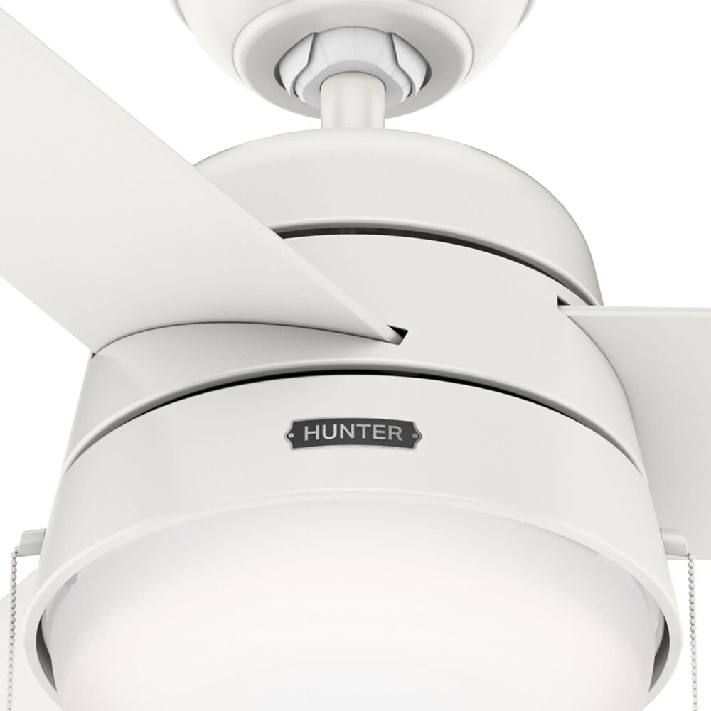 Hunter Aker 52&quot; Ceiling Fan with LED Lights in Fresh White, , large