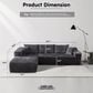 HOMLUX 104" Cloud Sectional Couch Upholstered Modular Sofa with Left L-Shape Chaise, Corduroy Fabric in Gray, , large