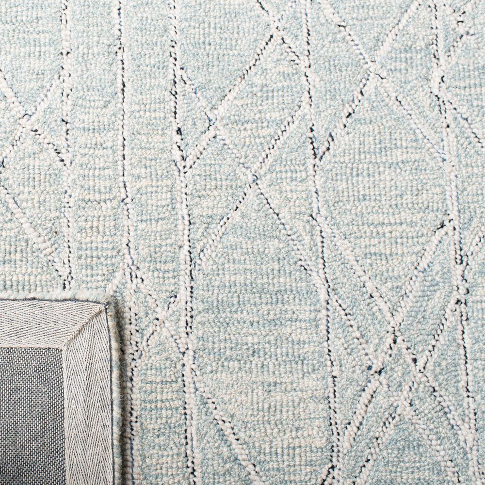 Safavieh Micro-Loop 2&#39;3&quot; x 7&#39; Ivory and Light Blue Runner, , large