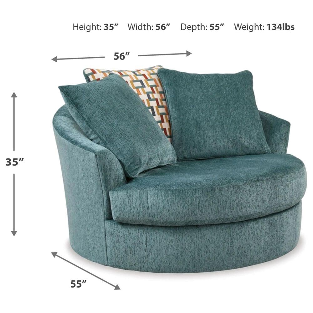 Ashley Laylabrook Oversized Swivel Accent Chair Teal, , large