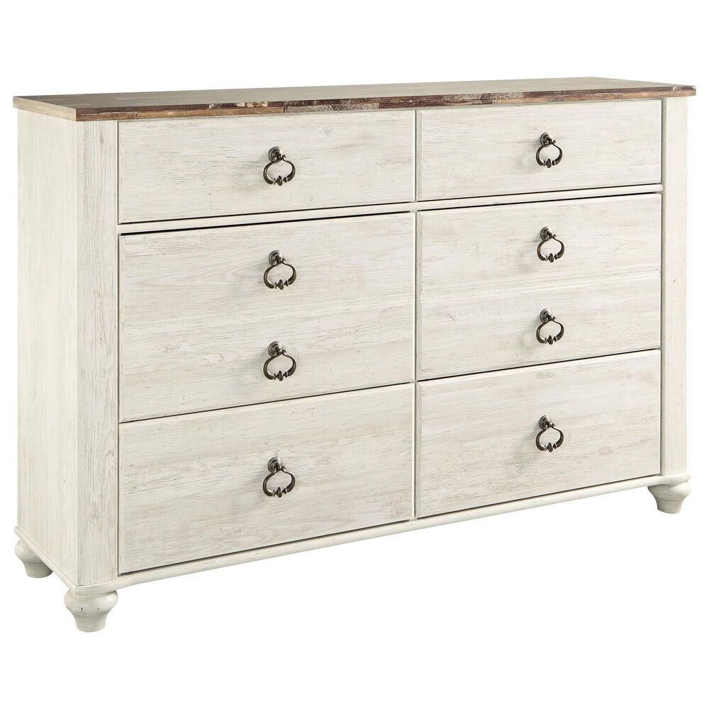 Ashley Willowton 5-Piece Queen Panel Bedroom Set in Whitewash, , large
