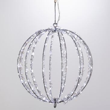 The Gerson Company 12" Electric Crystal Foldable Metal Sphere with 144 Micro LED Lights in White, , large