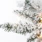 The Gerson Company 7.5" Pre-Lit Artificial Narrowed Flocked Pencil Pine with White Lights in Green, , large