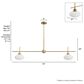 Hunter Getty Jasmine Roth 2-Light Linear Ceiling Light in Luxe Gold, , large