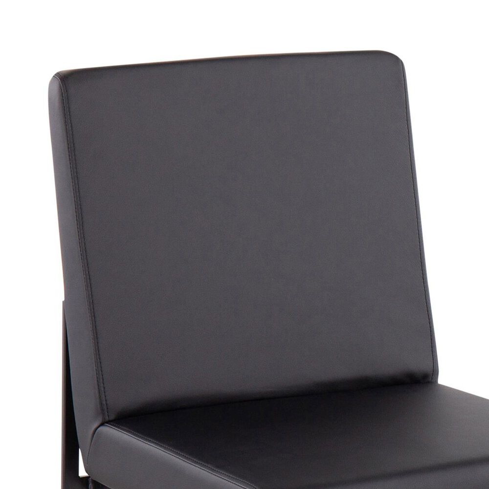 LumiSource Fuji Side Chair with Black Faux Leather Cushion in Black (Set of 2), , large