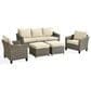 HOMLUX 5-Piece Outdoor Wicker Patio Furniture Set in Beige, , large
