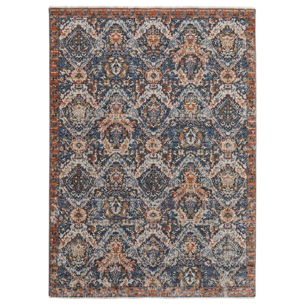 Feizy Kaia 5" x 7"9" Navy and Blue Area Rug, , large