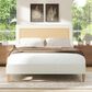 Hearth and Haven Haley Queen Platform Bed with Antique White Upholstery in Natural, , large
