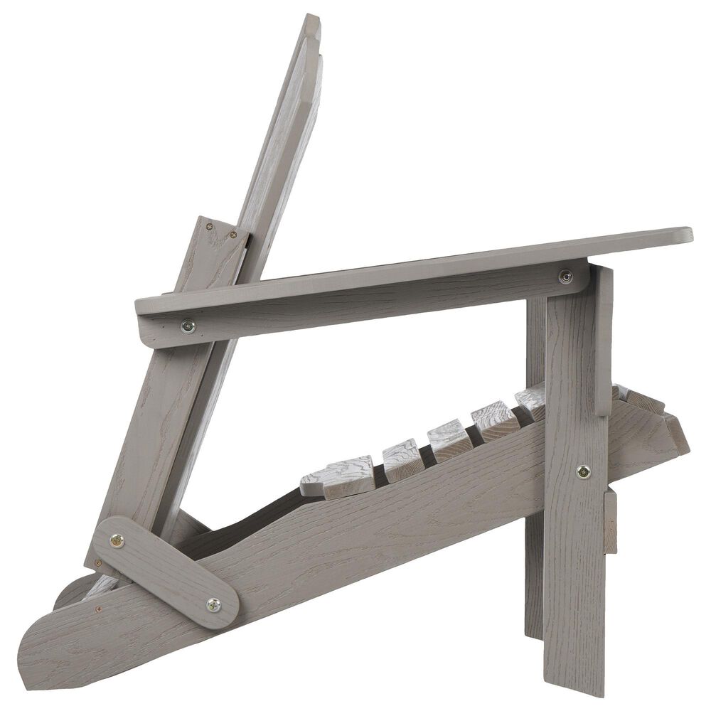 Hearth and Haven Outdoor Folding Adirondack Chair with Seat Board in Gray, , large