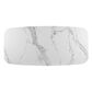 Monroe Kenza Pedestal Dining Table with White Marbleized Stone Top and Light Wood Finish, , large