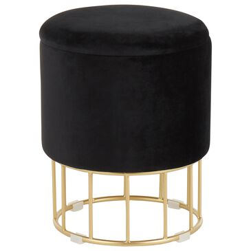 Lumisource Canary Storage Ottoman in Black Velvet, , large
