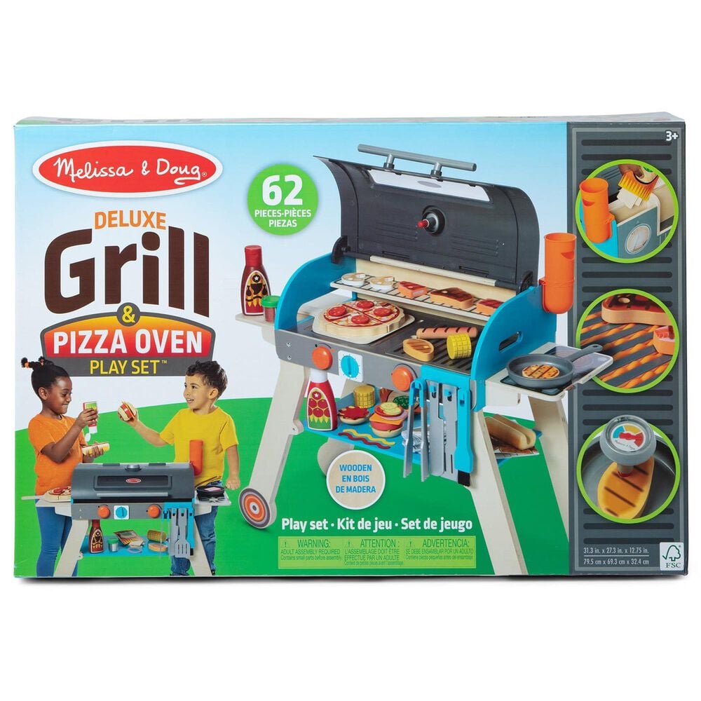 Melissa &amp; Doug Deluxe Grill and Pizza Oven Play Set, , large