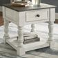Ashley Havalance End Table in Distressed Vintage White and Weathered Gray, , large