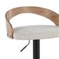 LumiSource Grotto Swivel Barstool with Oat Fabric Upholstery in Black and Whitewashed (Set of 2), , large