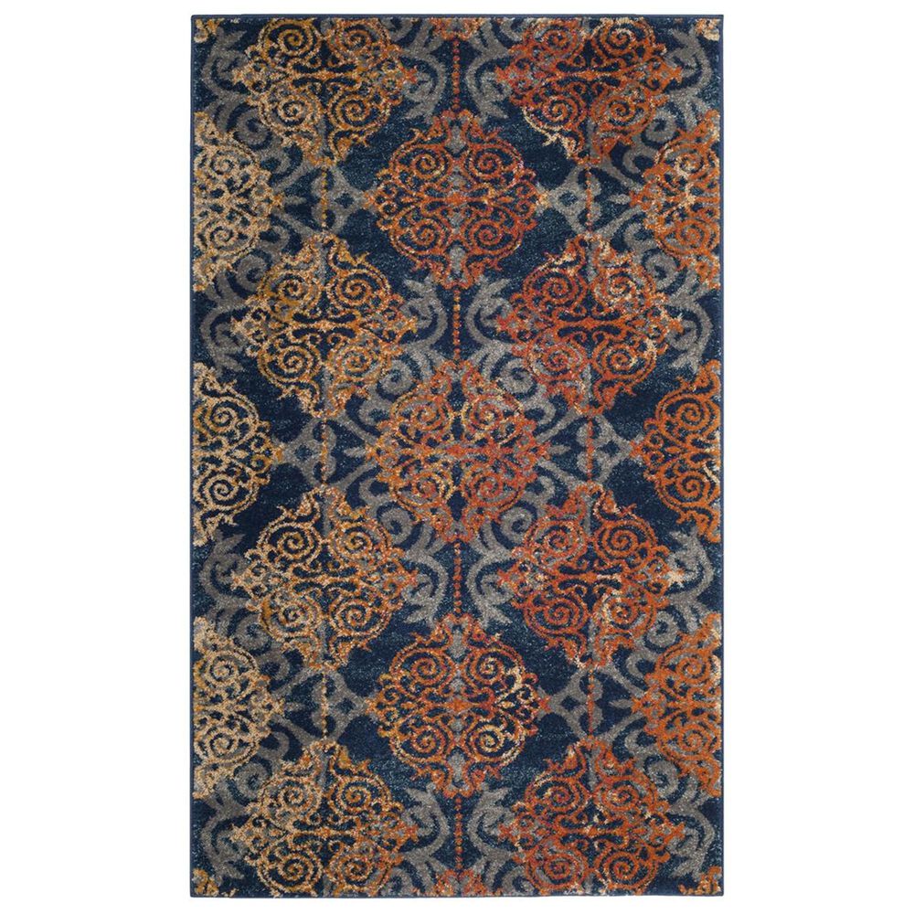 Safavieh Evoke EVK230S-4 4&#39; x 6&#39; Blue/Orange Area Rug, , large