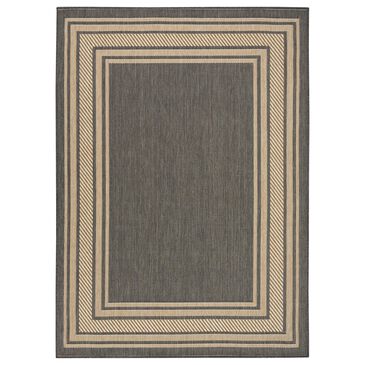 Nourison Horizon HOZ03 Charcoal 4" x 6" Indoor/Outdoor Area Rug, , large