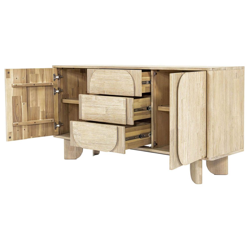 LH Imports Haru 3-Drawer Sideboard without Hutch in Sand Wash, , large