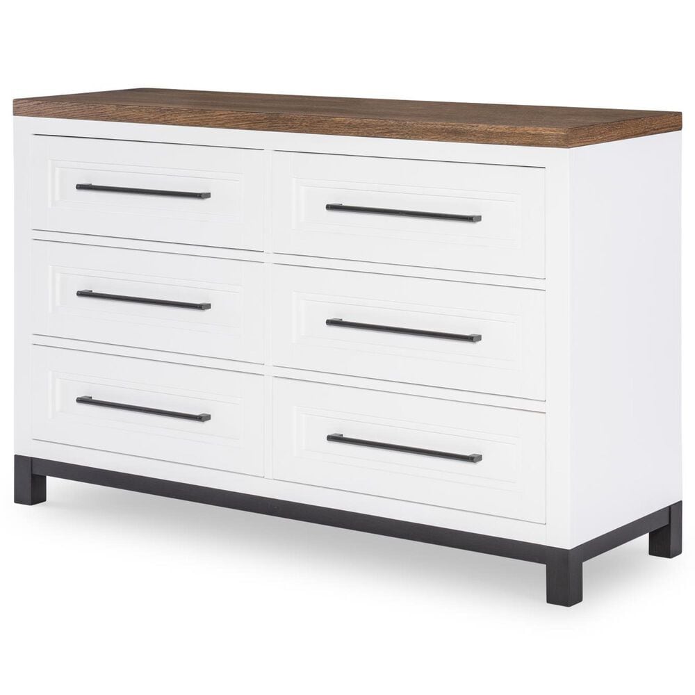 Legacy Classic Dutton 6 Drawer Dresser Only in White and Toasted Oak, , large