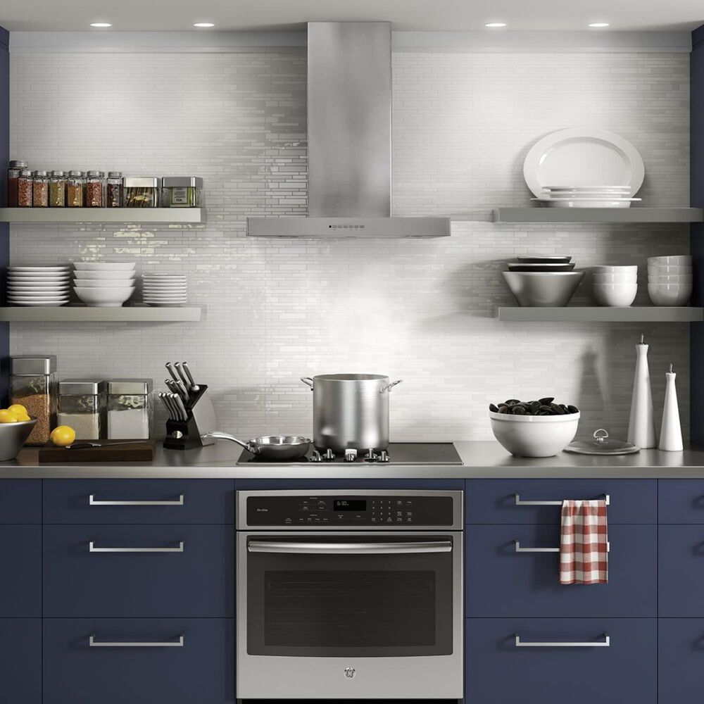 GE Profile 30 Designer Wall Mount Hood with Dimmable LED Lighting in Stainless Steel, , large