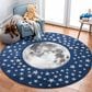 Safavieh Carousel Outer Space 3" Round Navy and Grey Kids Area Rug, , large