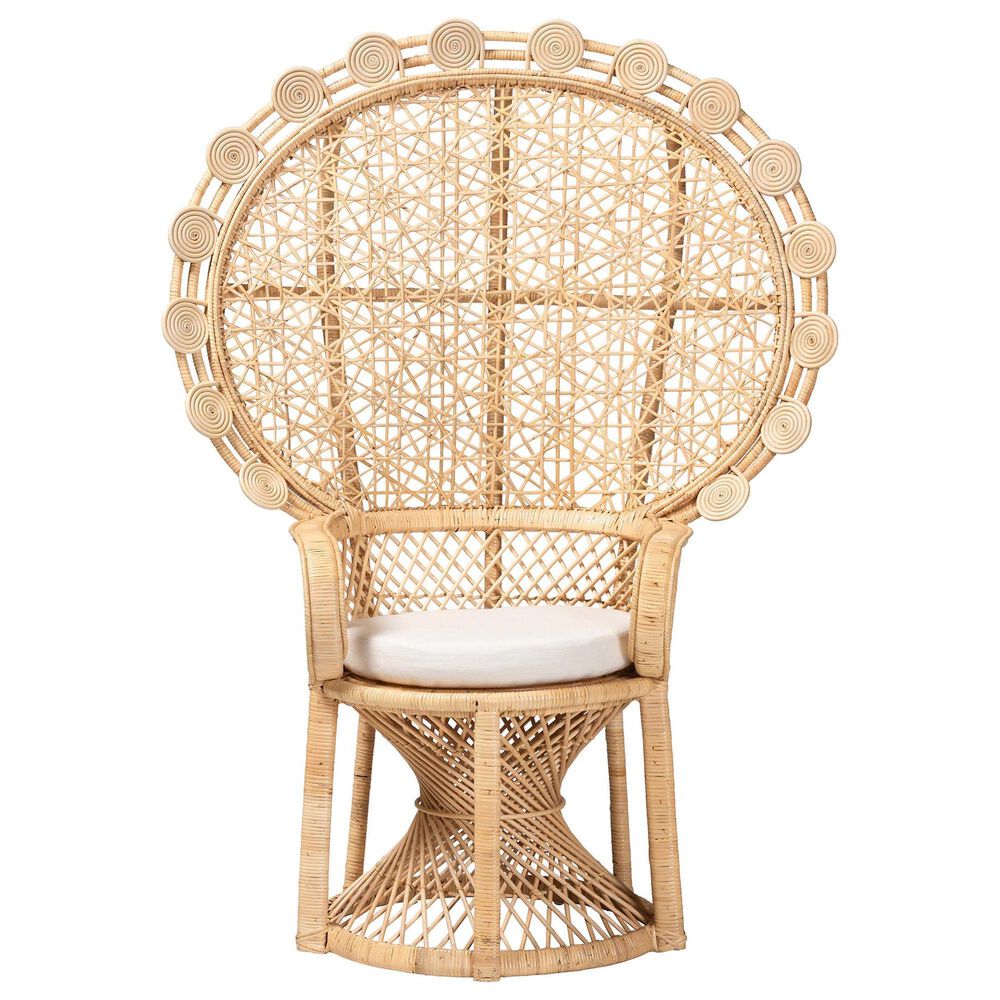 Baxton Studio Hecate Peacock Chair in Natural Brown, , large
