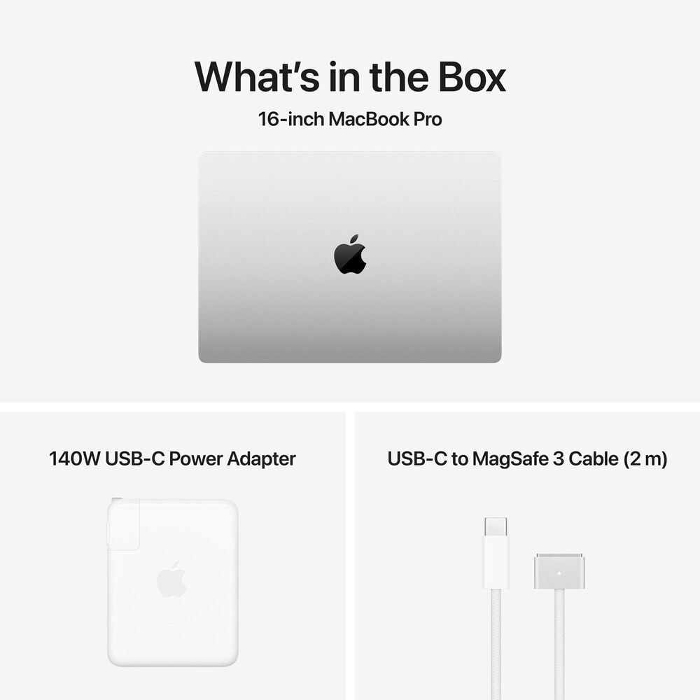 Apple 16" MacBook Pro | Apple M5 Max chip - 18-core CPU and 32-core GPU - 36GB RAM - 2TB SSD in Silver with 3-Year AppleCare+, , large