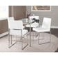 Lumisource Fuji Side Chair with White Velvet Cushion in Brushed Stainless Steel (Set of 2), , large