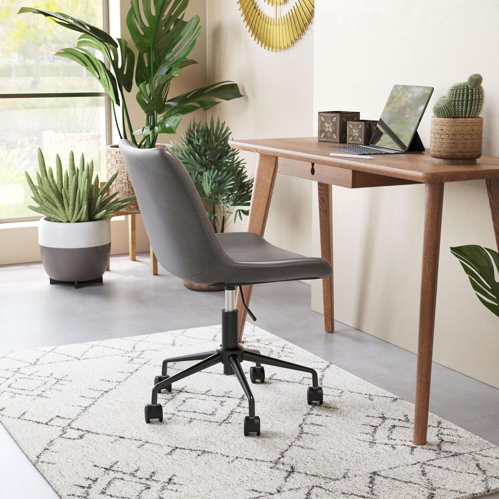 Zuo Modern Byron Office Chair in Gray and Black, , large