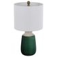 Cal Lighting Crotone Ceramic Table Lamp in Dipped Emerald and Antique Brass, , large