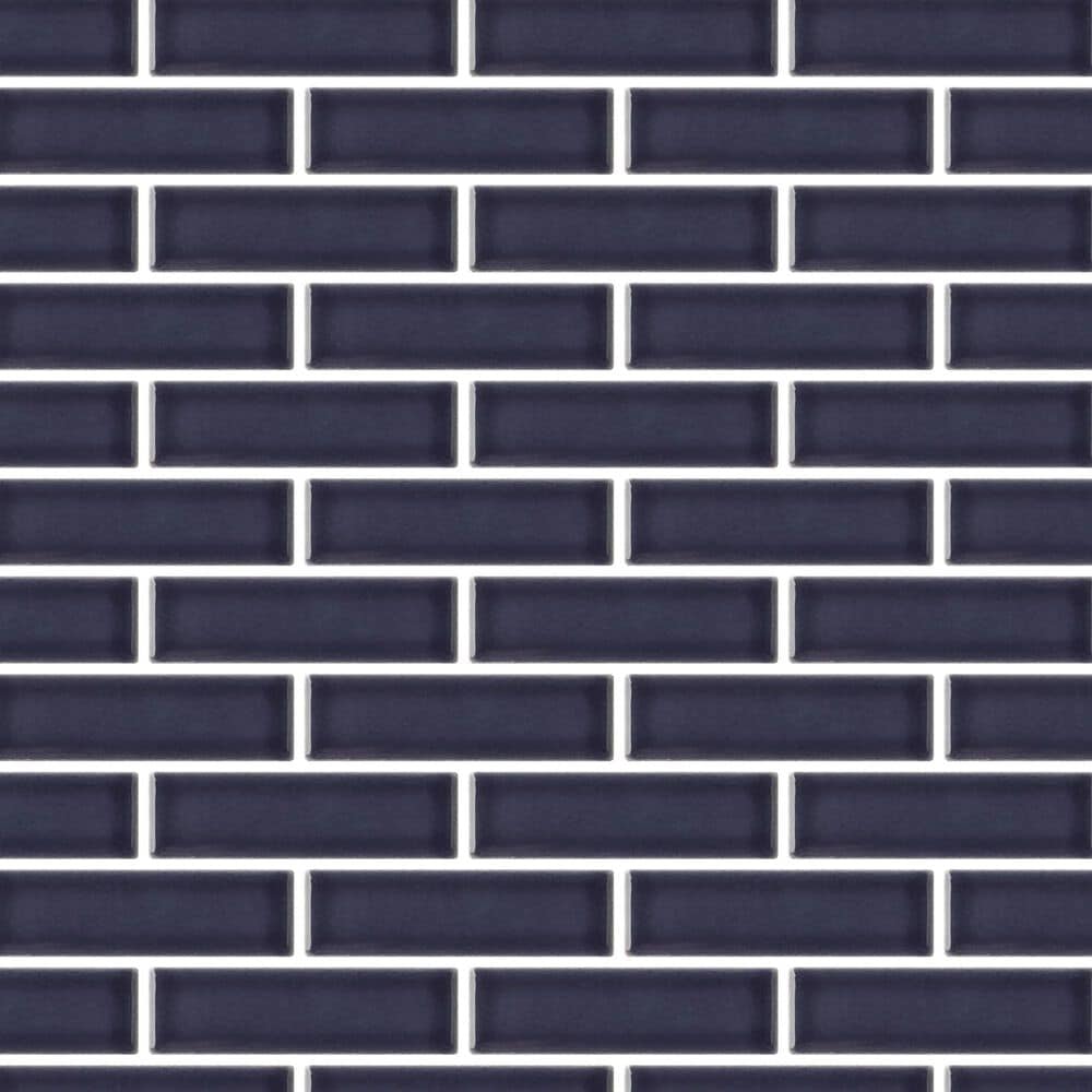 Emser Savvy Navy 1" x 3" on 11" x 12" Glazed Porcelain Mosaic Sheet, , large