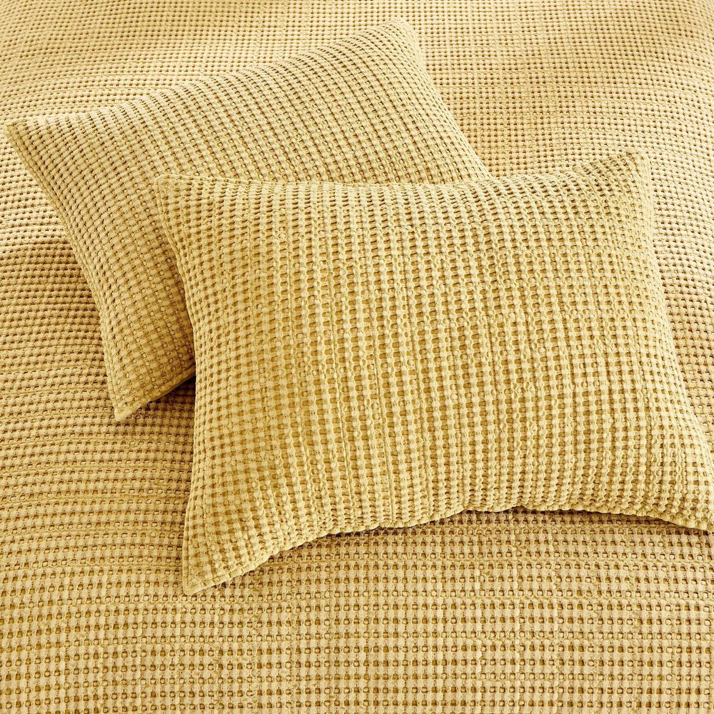 Levtex Mills Waffle 3-Piece Full/Queen Quilt Set in Ochre, , large
