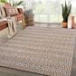 L&R Resources Natural Fiber Striped 7"9" x 9"9" Ivory Gray Area Rug, , large