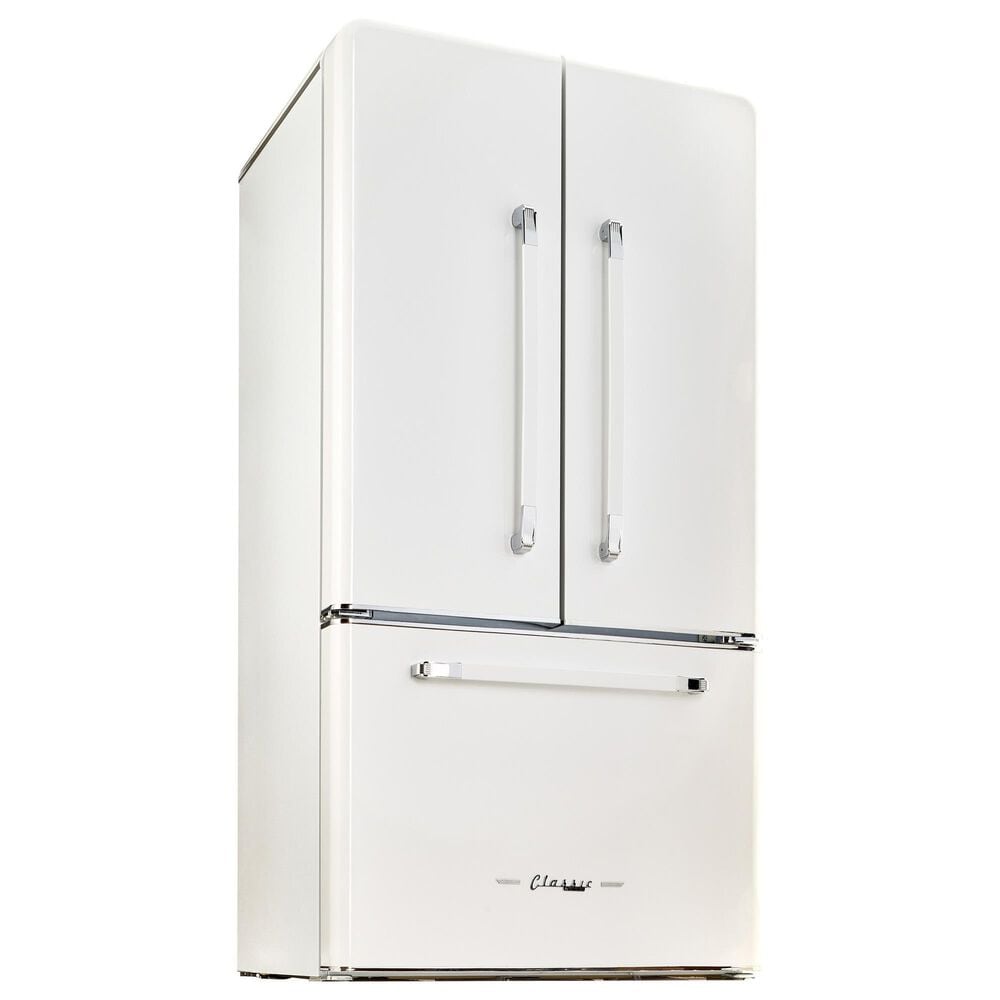 Unique Appliances Classic Retro 21.4 Cu. Ft Frost Free Counter Depth French Door Refrigerator in Marshmallow White, , large