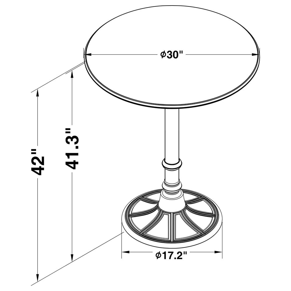 Coaster Oswego Round Bar Table in Dark Russet and Antique Bronze - Table Only, , large