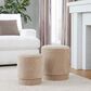 Lumisource Marla 2-Piece Upholstered Ottoman Set in Brown, , large