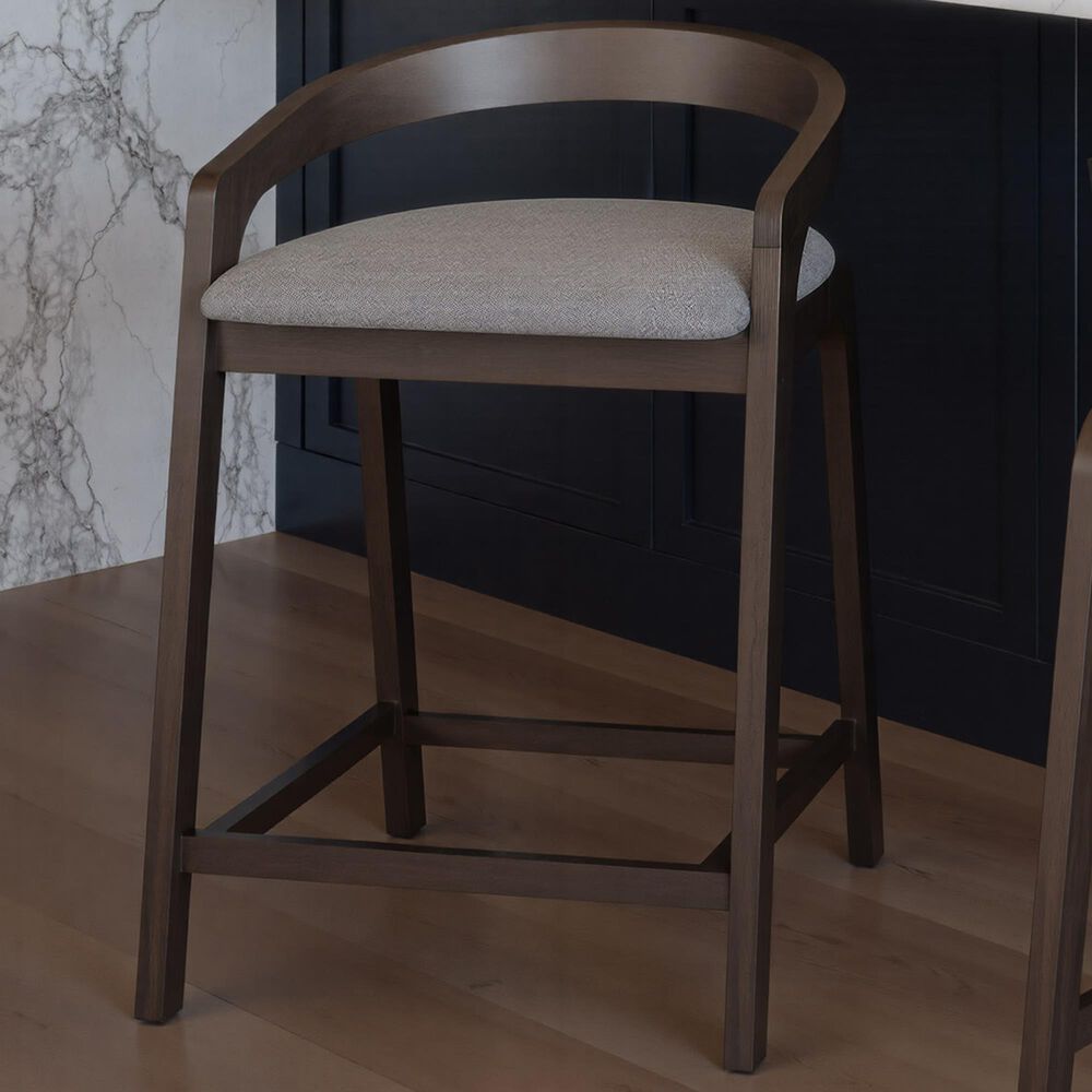 Zuo Modern Troy Counter Stool in Dove Gray &amp; Espresso, , large