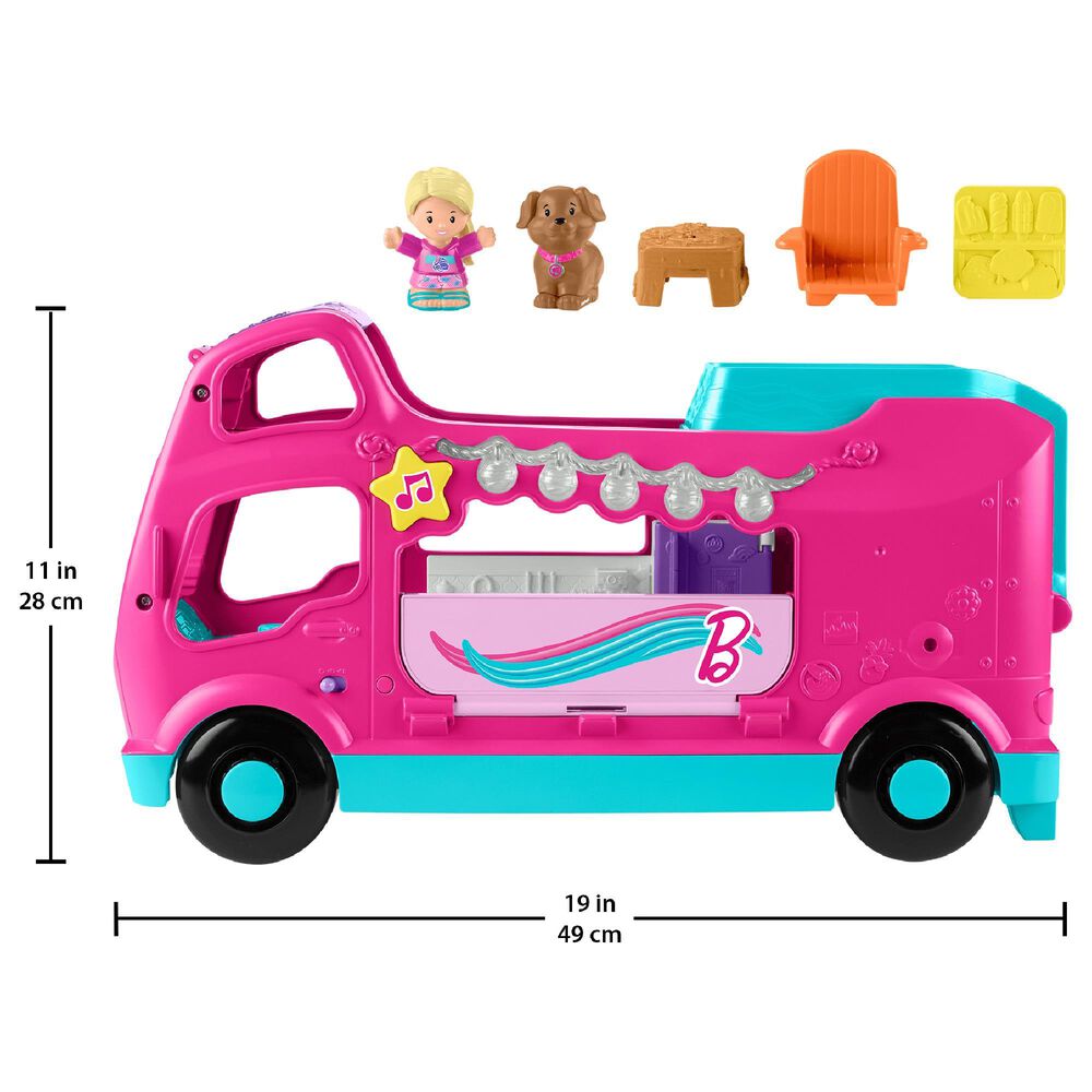 Fisher Price Barbie Little Dreamcamper RV Toy Set with 2 Figures, , large