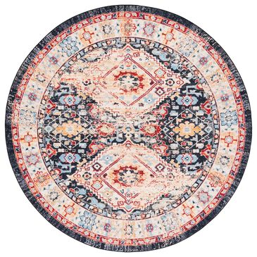 Safavieh Riviera 6"7" Round Charcoal and Gold Area Rug, , large