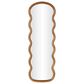 Maple and Jade 47" Wood Abstract Wavy Wall Mirror in Brown, , large