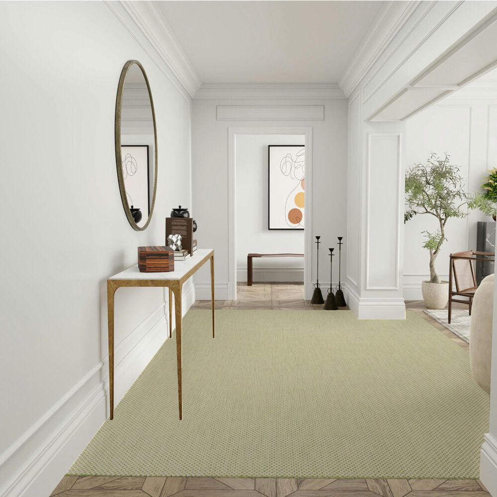 Nourison Courtyard Ivory and Green 9&#39; x 12&#39; Indoor/Outdoor Area Rug, , large