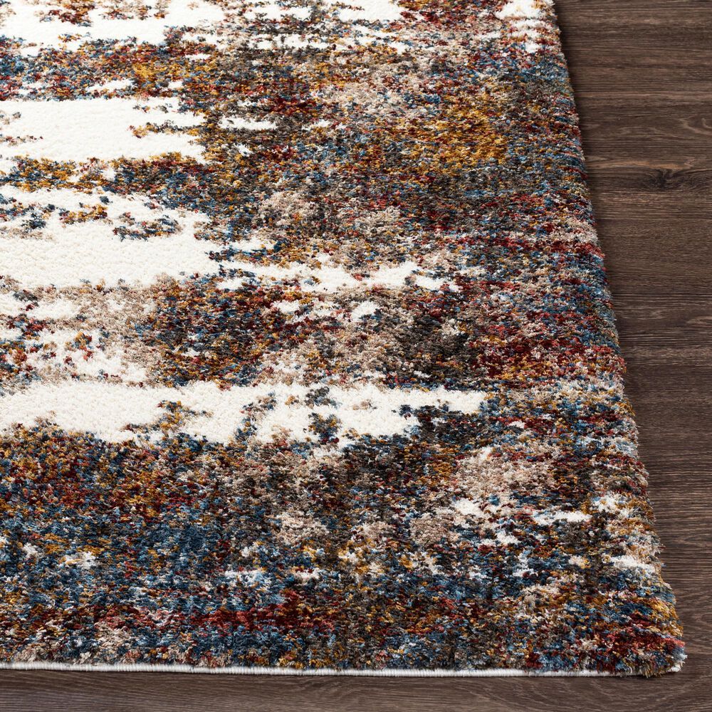 Surya Celestial Shag Teal, Dark Blue, Denim, Burgundy, Dusty Pink, Sage, Deep Teal, Mustard and Cream 2&#39; x 2&#39;11&quot; Area Rug, , large