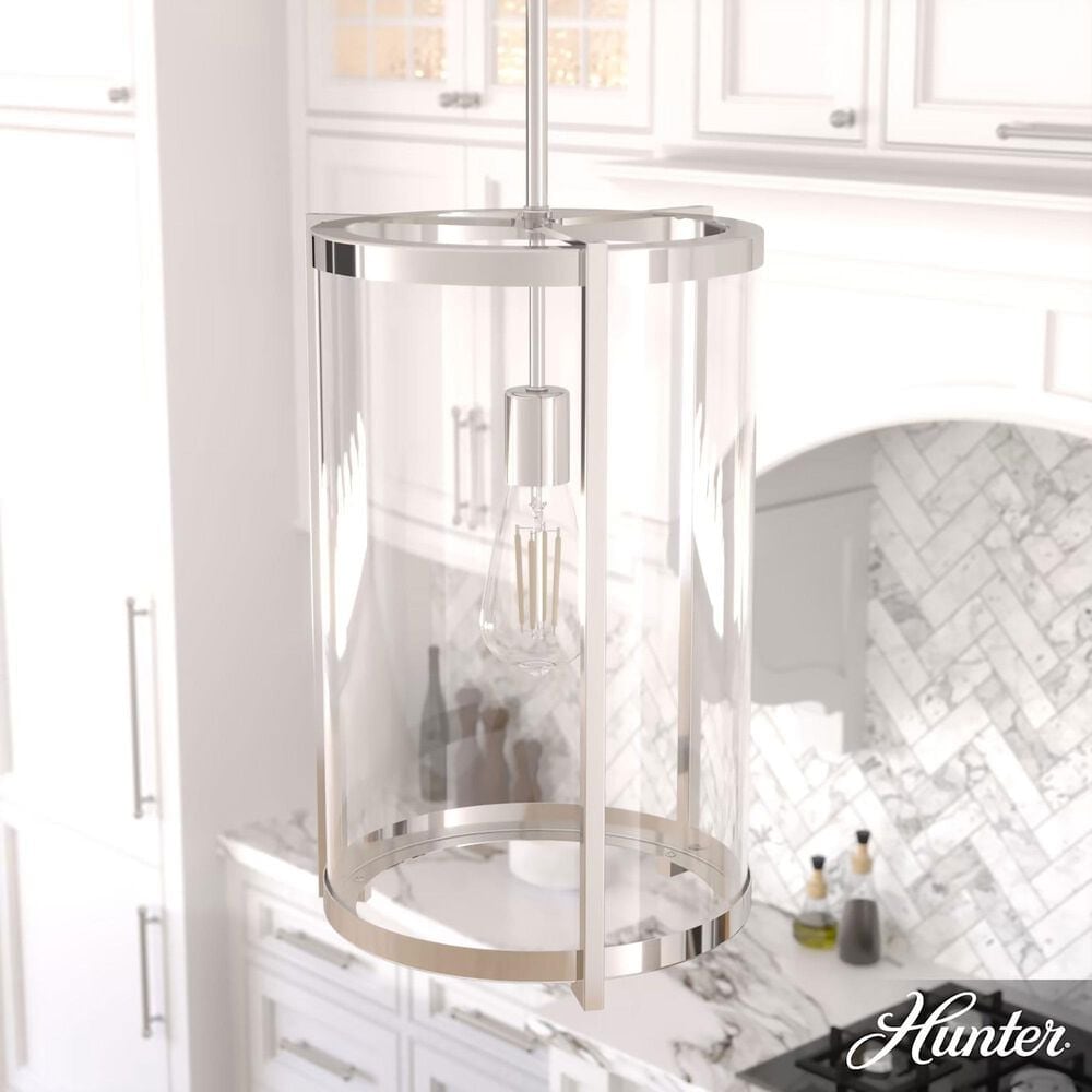 Hunter Astwood 1-Light Pendant in Polished Nickel, , large