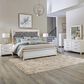 Belle Furnishings Reflections 5-Piece Queen Upholstered Bedroom Set in Pearl White and Rhinestone, , large